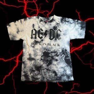 AC/DC Black and white tie dye Tee